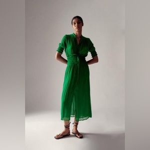 Green Smocked Dress NWT XS